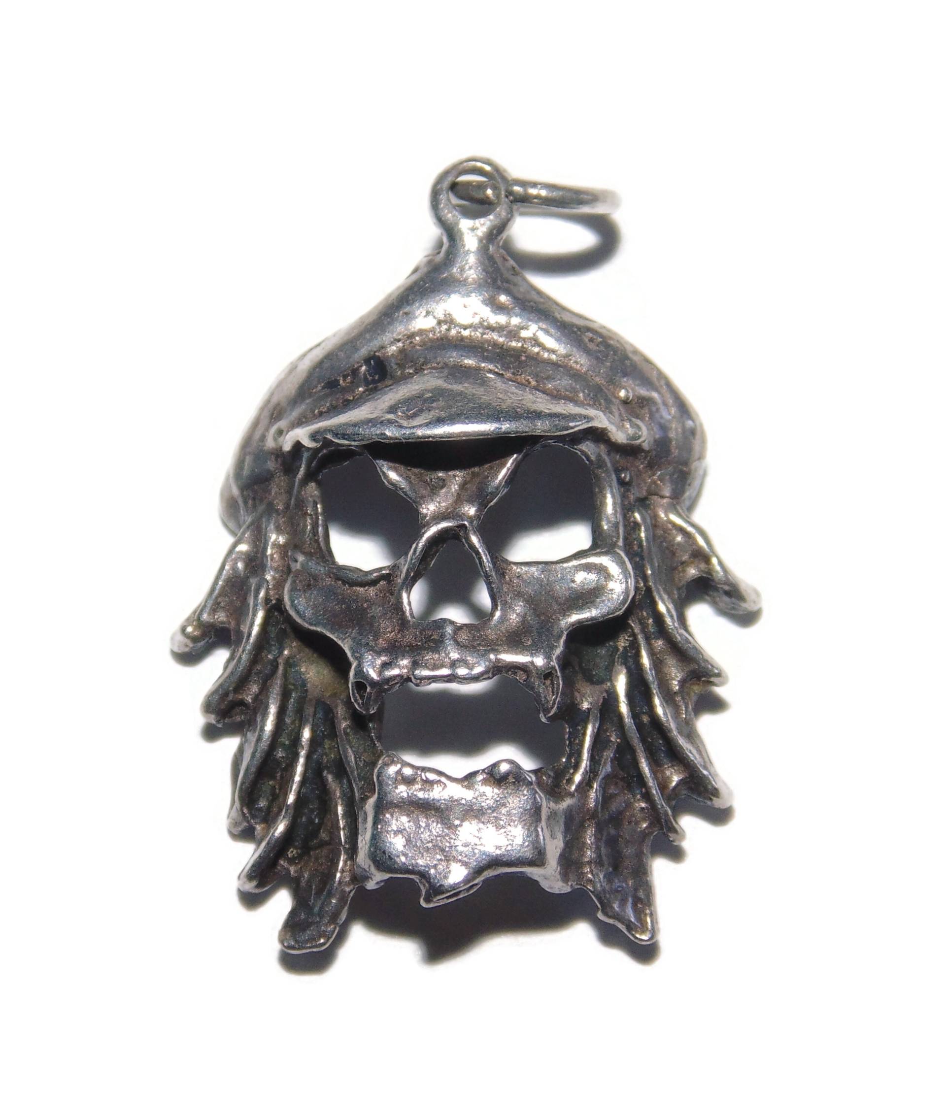 925 Herren Vintage Nachlass Sterling Silber Totenkopf Skelett Rocker Biker Statement Anhänger Schmuck Geburtstagsgeschenk Für Ihn von VintageJewelryEden