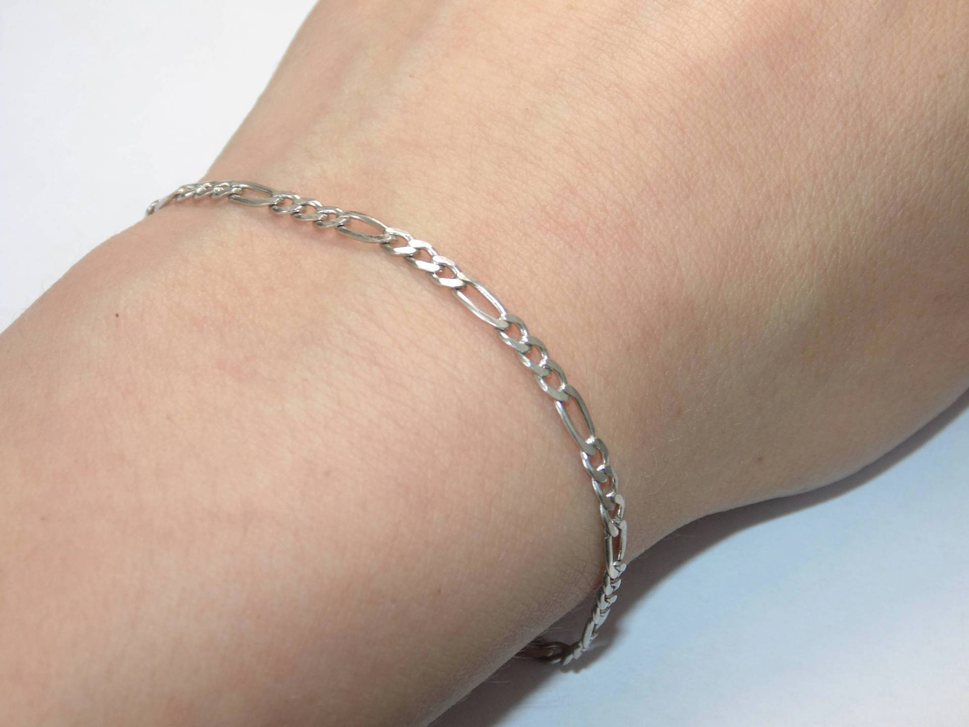 925 Vintage Nachlass Sterling Silber Figaro Kette Armband Links Schmuck 20, 5 cm Lange Geburtstagsgeschenk Für Sie Ihn von VintageJewelryEden