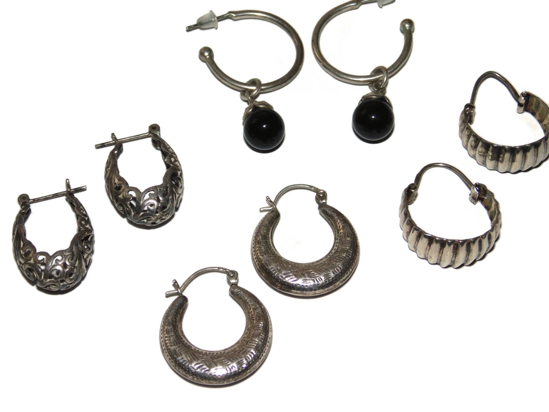 Artisan Modernist Estate Sterling Silber Mod Einzigartig Slim Wire Braided Wunderlich Große Drop Piercing Ohrringe Schmuck von VintageJewelryEden