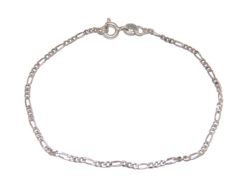 Verkauf Br703 + Vintage Estate Delicate Sterling Silber Figaro Links Kettenarmband 1 Gramm 7 "Lange 925 Schmuck Geschenk Für Sie von VintageJewelryEden