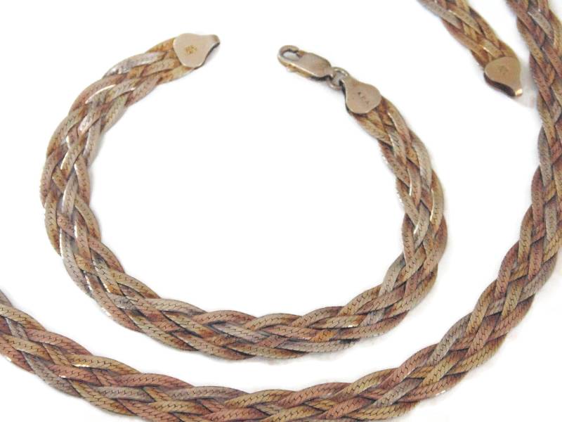 Vintage Estate Sterling Silber Wunderschöne Designer Multistrand 6 Strang Geflochtene Schlange Kette Set Halskette Armband 925 Schmuck von VintageJewelryEden