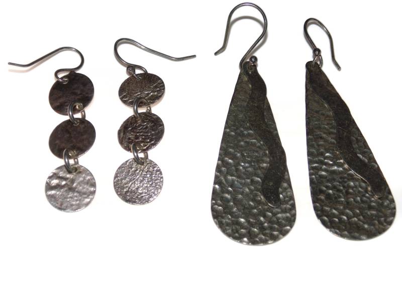 Vintage Gehämmerte Sterling Silber Ohrringe - Separat Verkauft von VintageJewelryEden