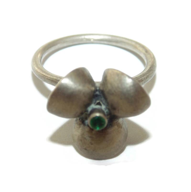 Vintage Sterling Silber Abstrakt Ring Artisan Modernist Schmuck, Größe 14, 5 von VintageJewelryEden