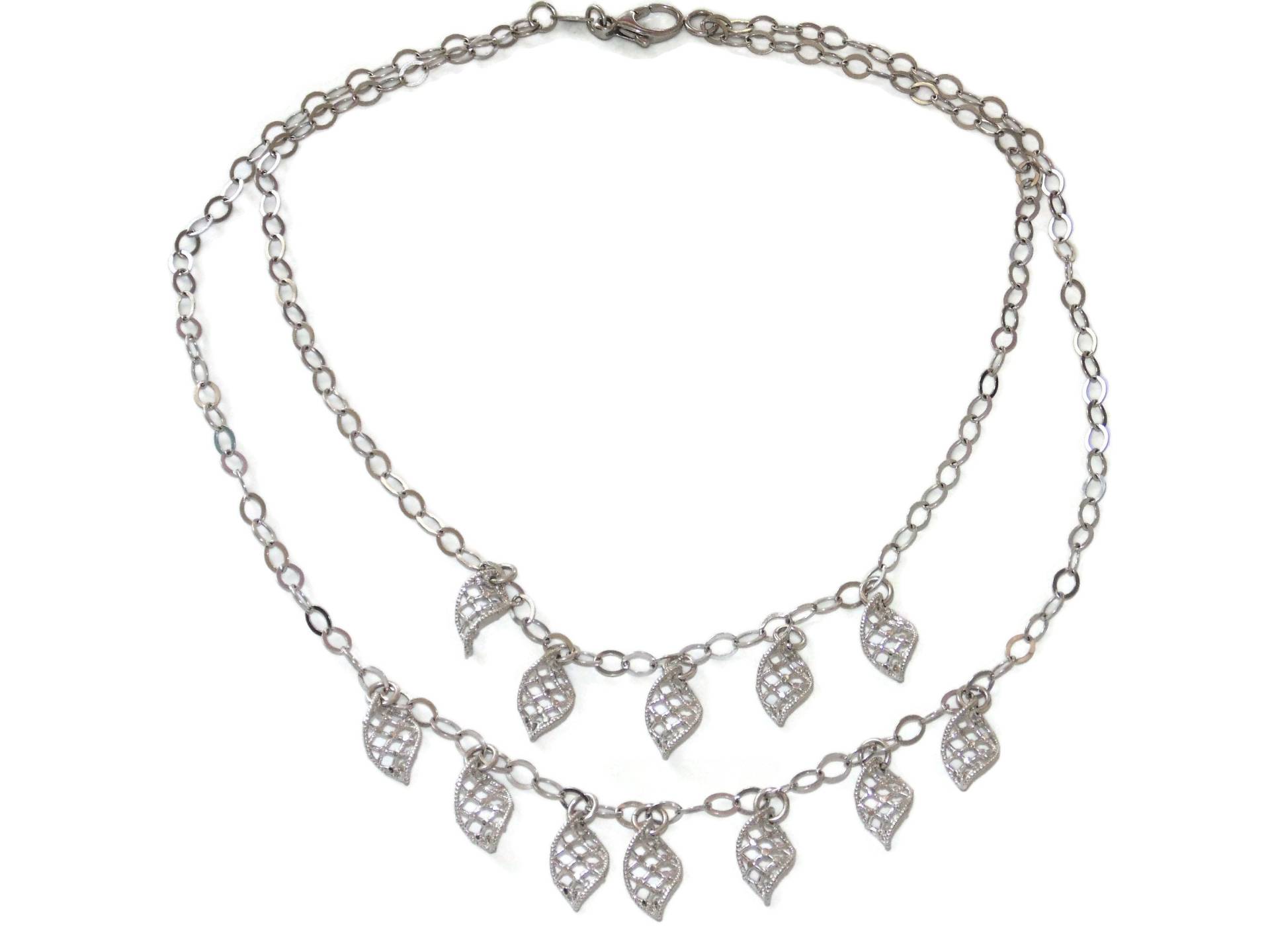 Vintage Sterling Silber Baumeln Anhänger Halskette Doppelstrang Kabelkette von VintageJewelryEden