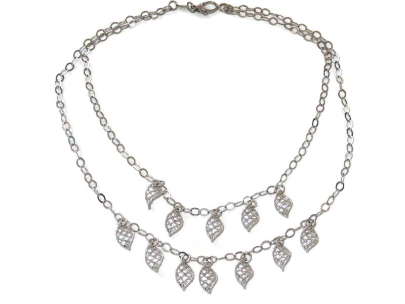 Vintage Sterling Silber Baumeln Anhänger Halskette Doppelstrang Kabelkette von VintageJewelryEden