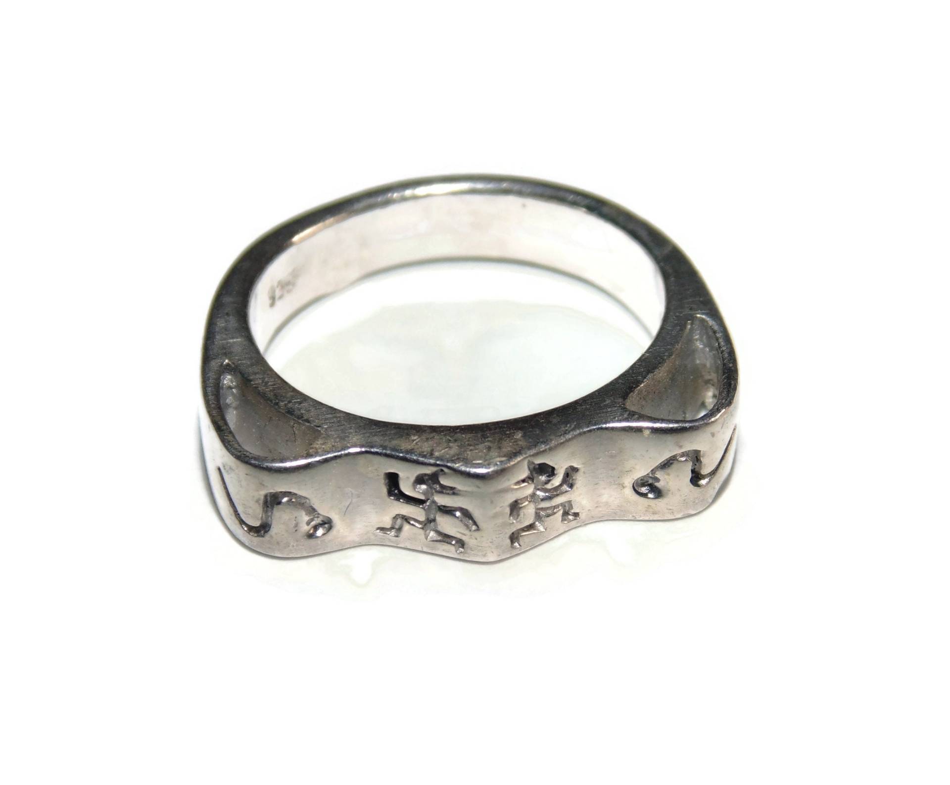 Vintage Sterling Silber Bild-Ring Adam & Eva, Schlangen - Us Größe 6, 5 Vintage Sterling Silber Bild-Ring Adam & Eva, Schlangen - Us Größe 6, 5 von VintageJewelryEden