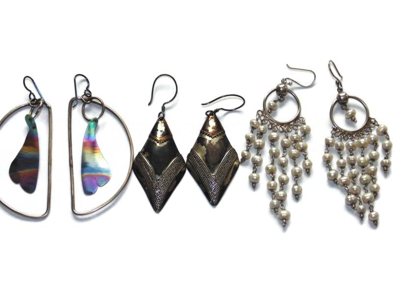 Vintage Sterling Silber Ohrringe Chunky Pearl Drop Schmuck von VintageJewelryEden