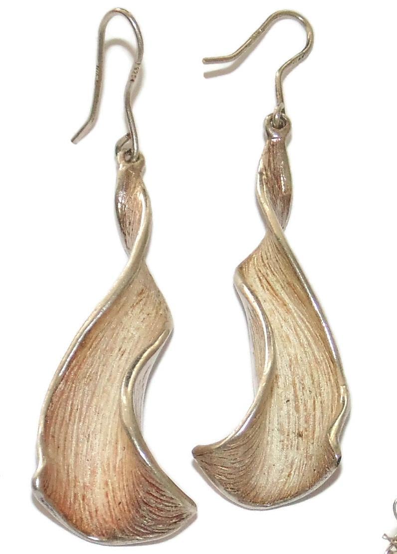 Vintage Sterling Silber Ohrringe Handwerker Schmuck Aus Draht von VintageJewelryEden