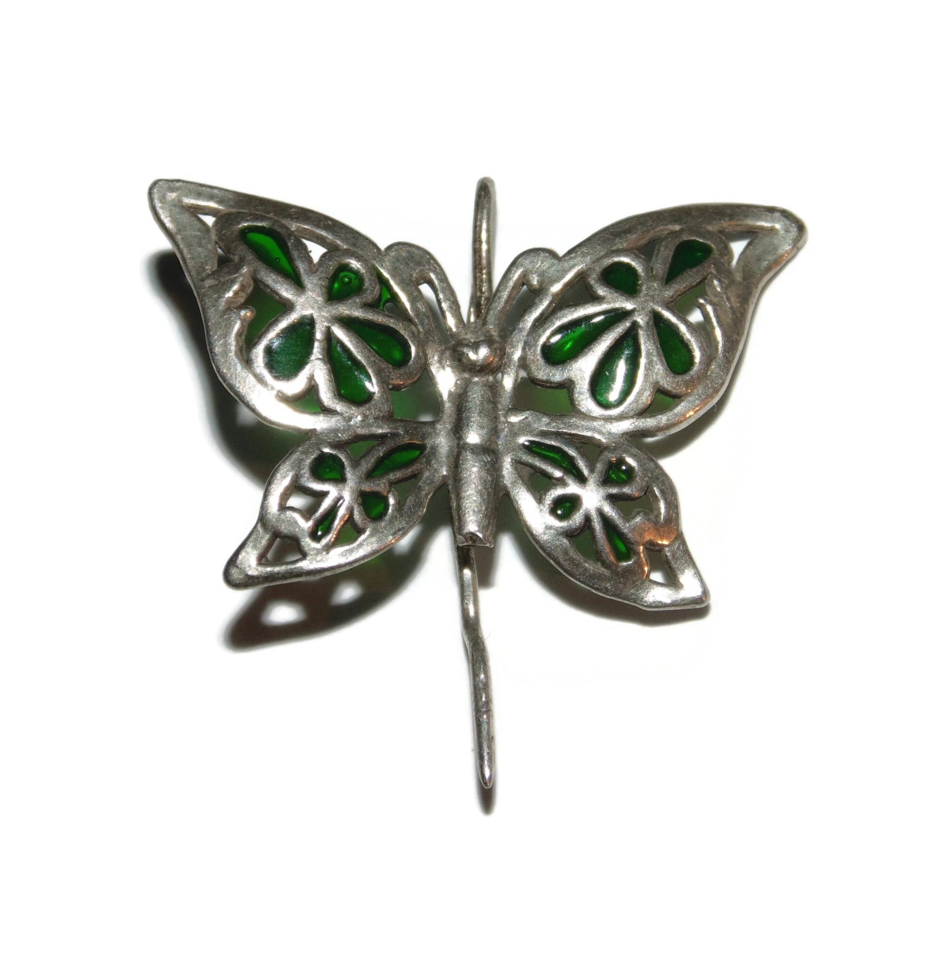 Vintage Sterling Silber Schmetterling Brosche Akzent Pin Aus Emaille von VintageJewelryEden