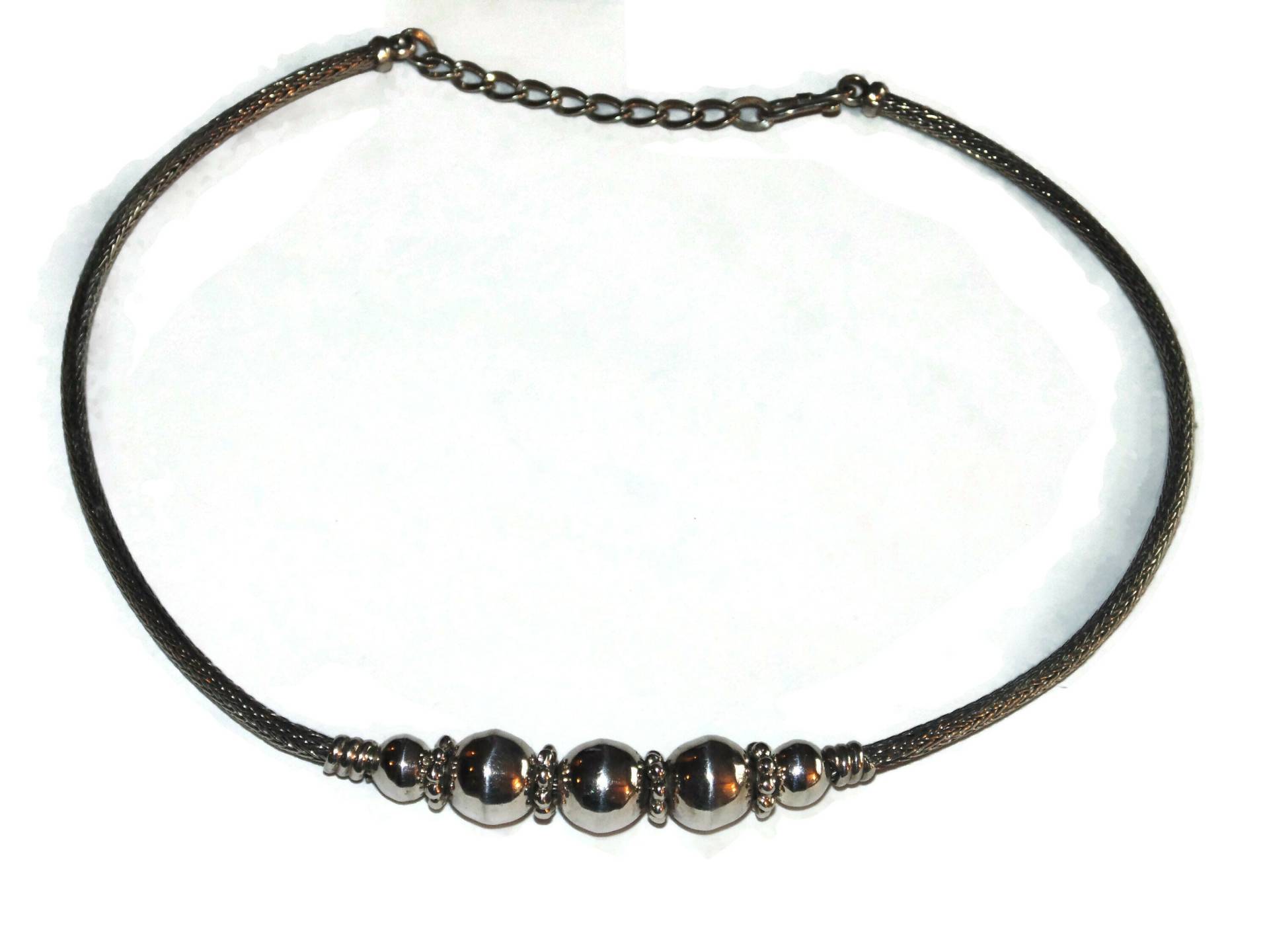 Vintage Sterling Silber Seil-Ketten-Halskette Southwestern Kugelgelenk, 51 cm von VintageJewelryEden