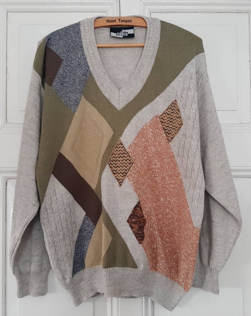 Vintage Pulloverstrickpullover 80S/90S...vintage Clothing Mit Crazy Pattern von VintageKleidungStore