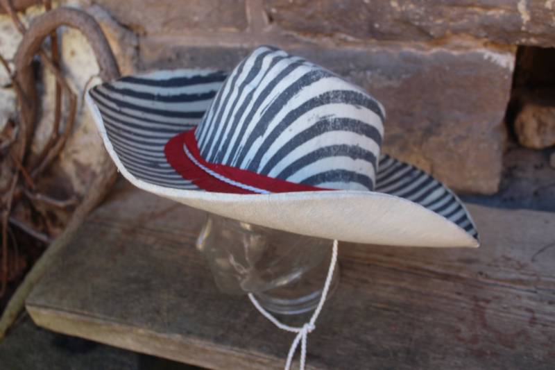 Vintage Faschingshut Karnevalshut Zebramuster 80Er 90Er Jahre von VintageKreativecke