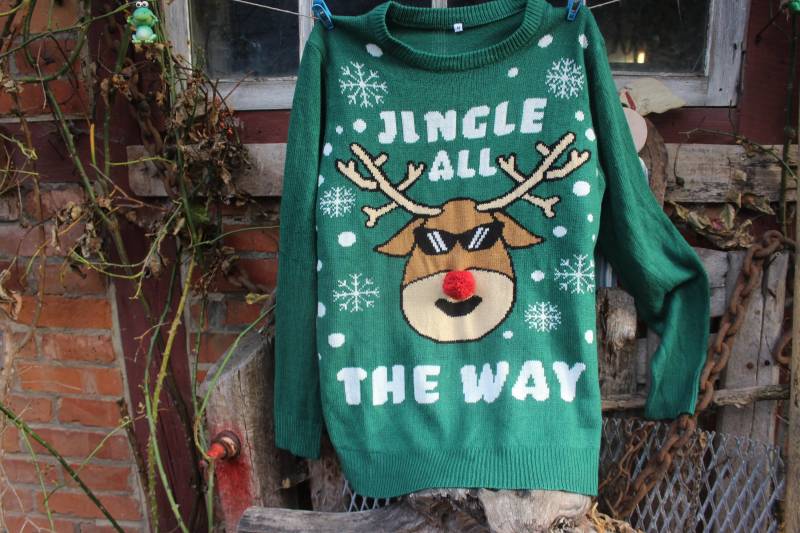 Weihnachtspulli Rentier Jingle All The Way Gr. M Vintage 90Er Jahre von VintageKreativecke