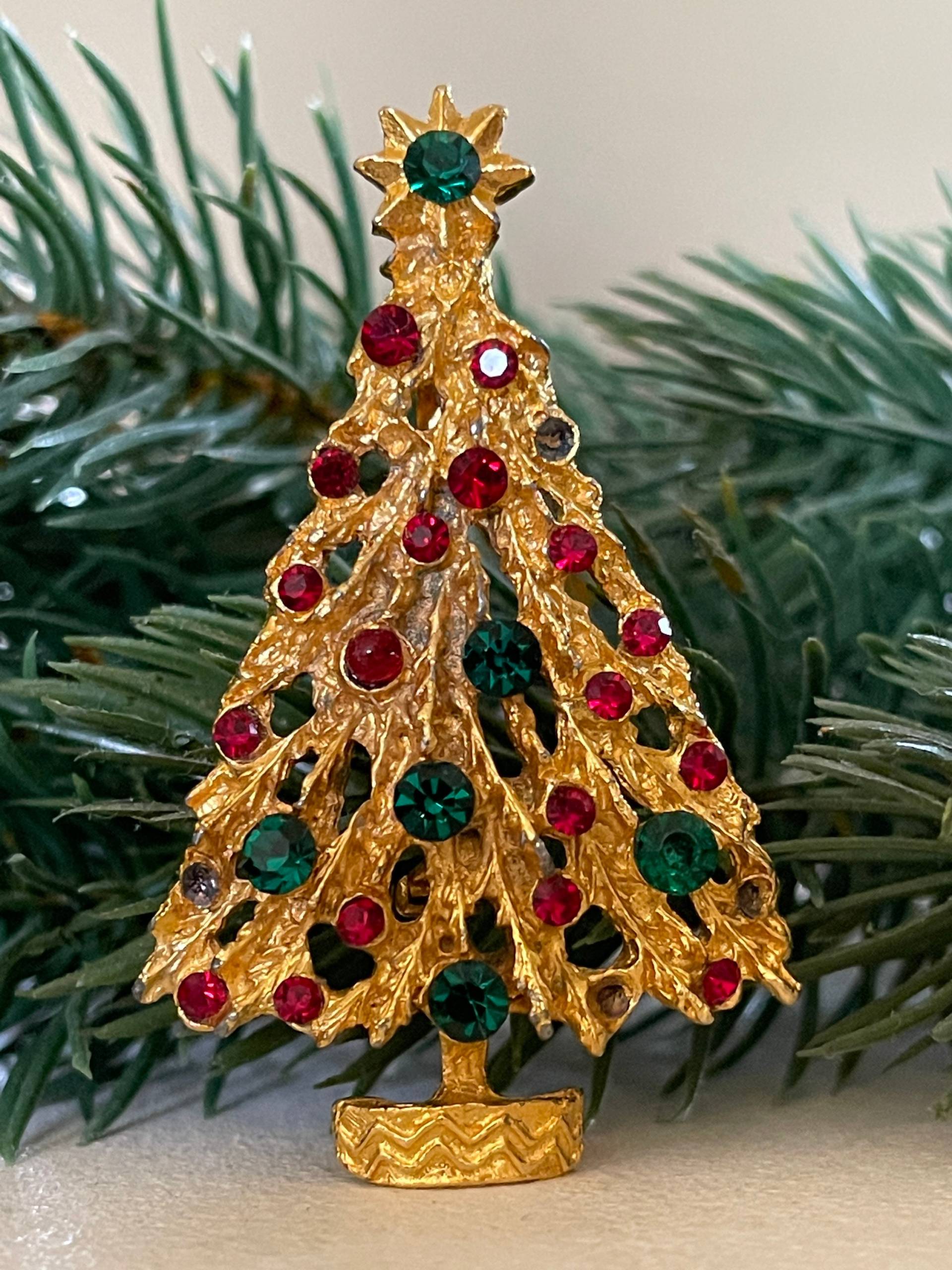 Christmas Tree Brosche Mit Steinen Christmas Tree Brosche Mit Steinen von VintageLaRetro