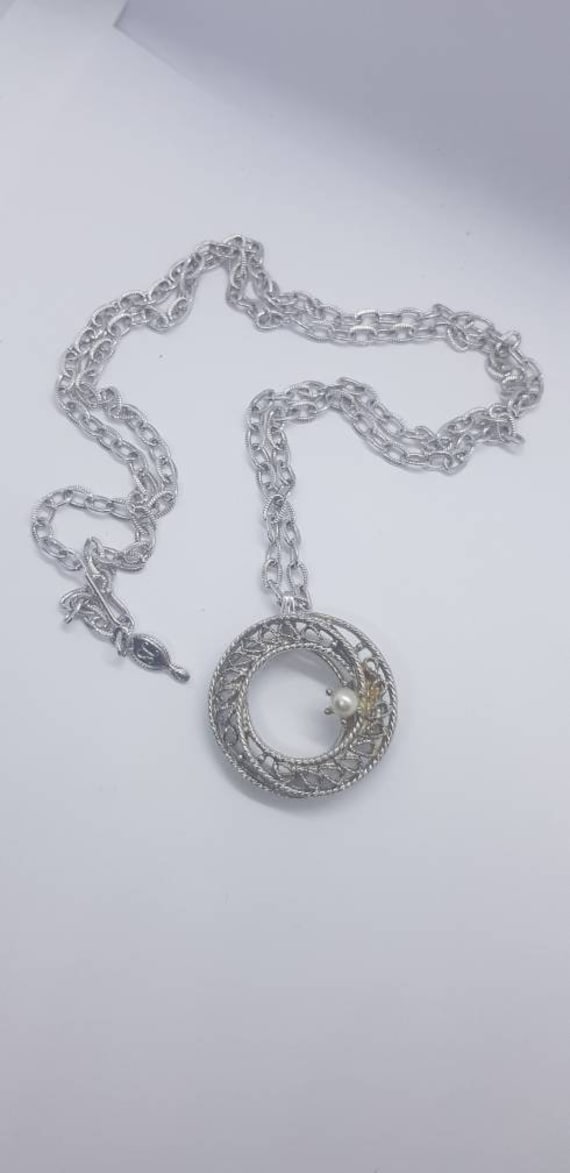 Sarah Coventry Damenhalskette Mit Anhänger, Silber Farbe von VintageLaRetro