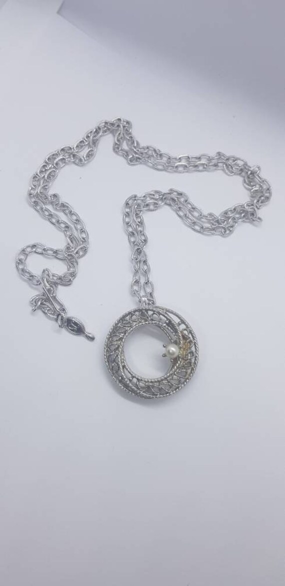 Sarah Coventry Damenhalskette Mit Anhänger, Silber Farbe von VintageLaRetro