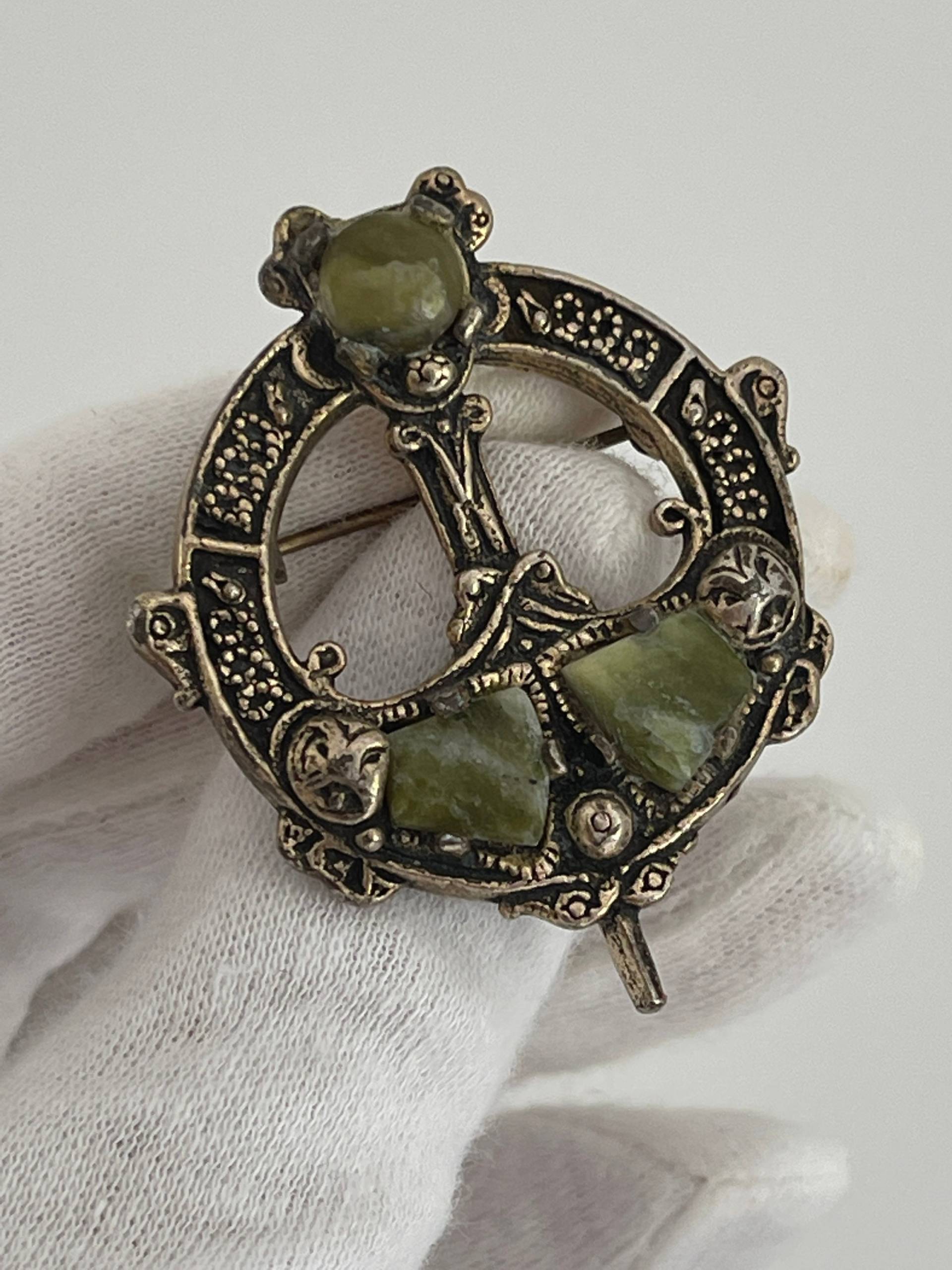 Vintage Brosche Antik Stein Silber von VintageLaRetro