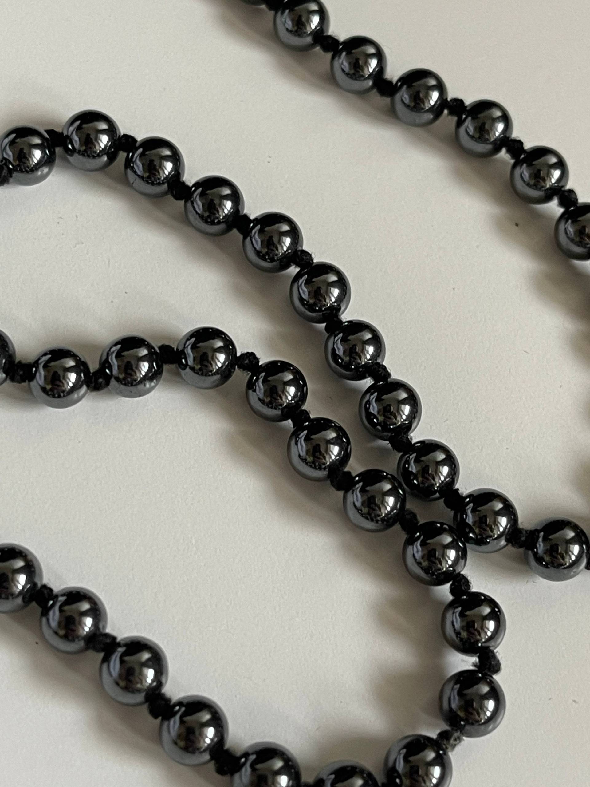 Vintage Halskette Hämatit Perlen Schmuck von VintageLaRetro