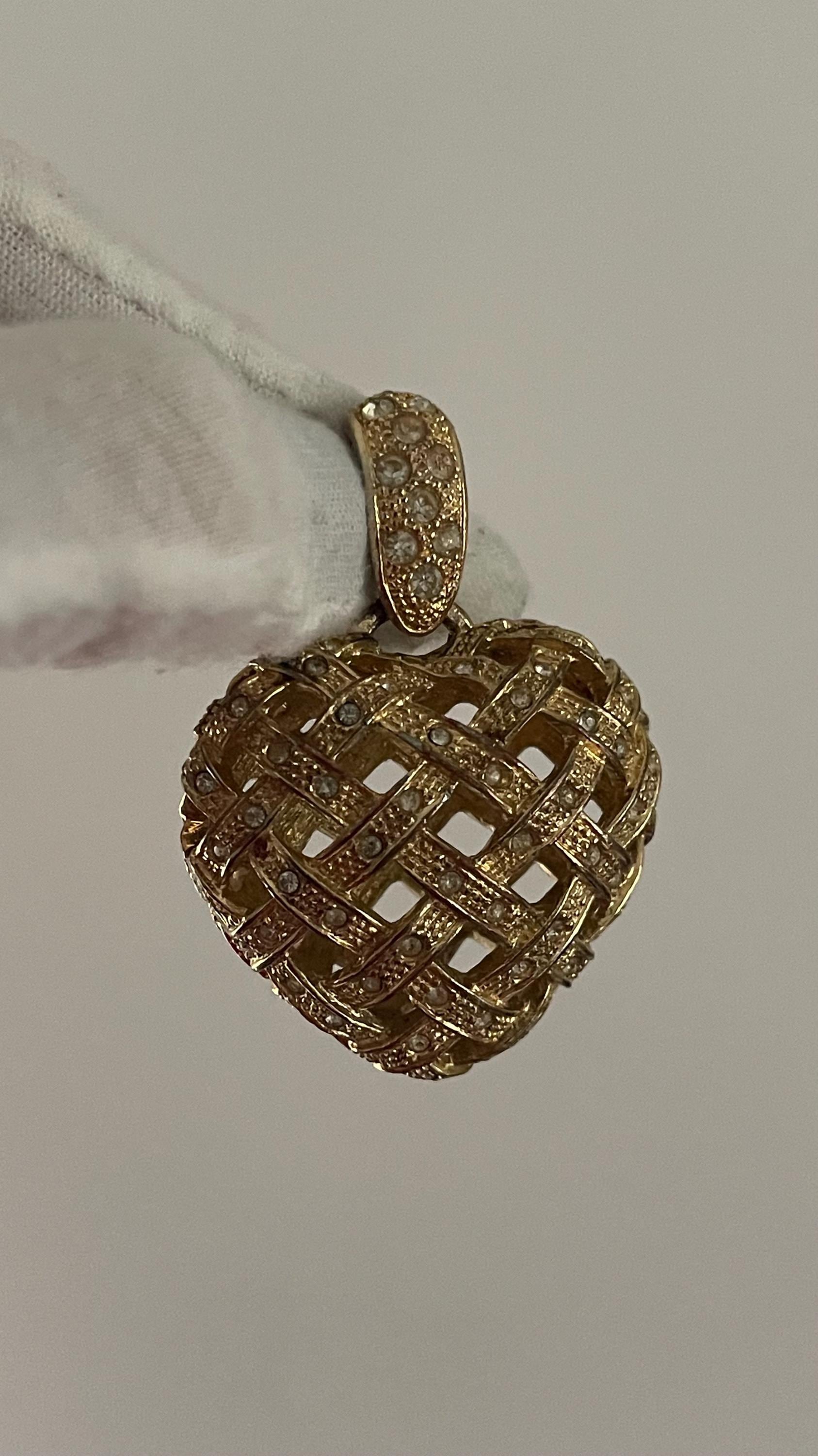 Vintage Herz Anhänger Mit Strass von VintageLaRetro