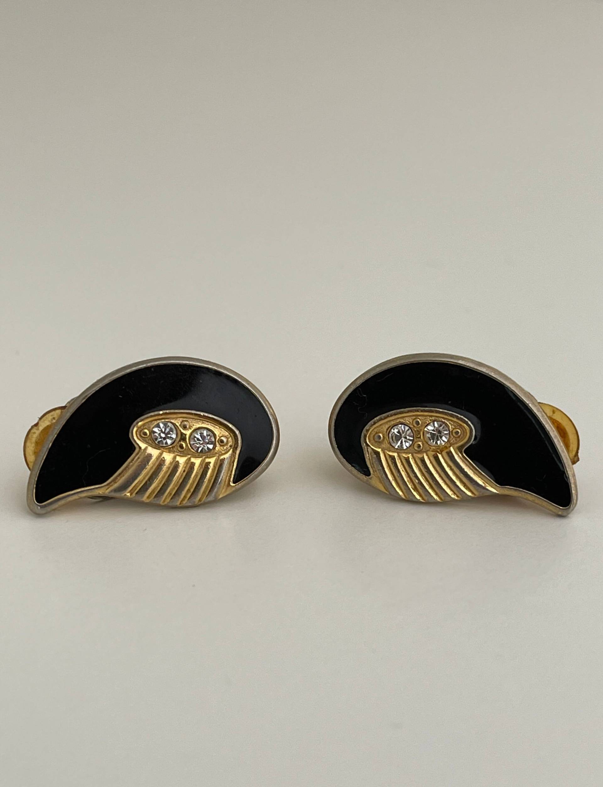 Vintage Ohrclips Ohrringe Mit Steinen von VintageLaRetro