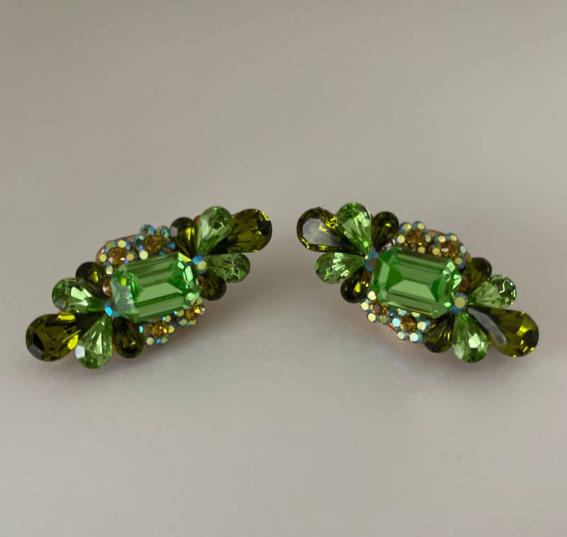 Wunderschöne Auffällige Vintage Ohrringe Mit Kristallen Und Strass von VintageLaRetro