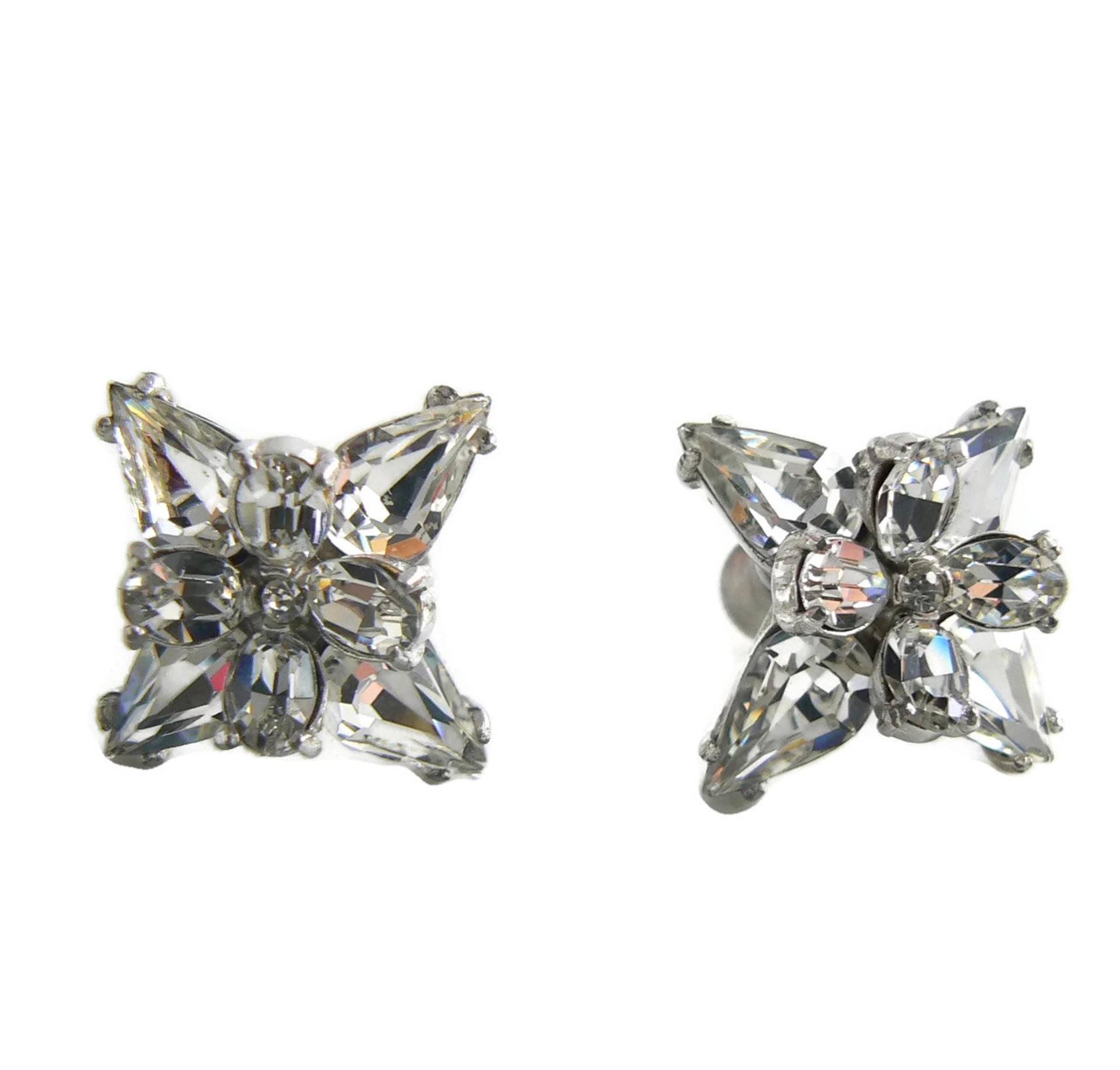 Hollycraft Klare Strassohrringe von VintageLaneJewelry