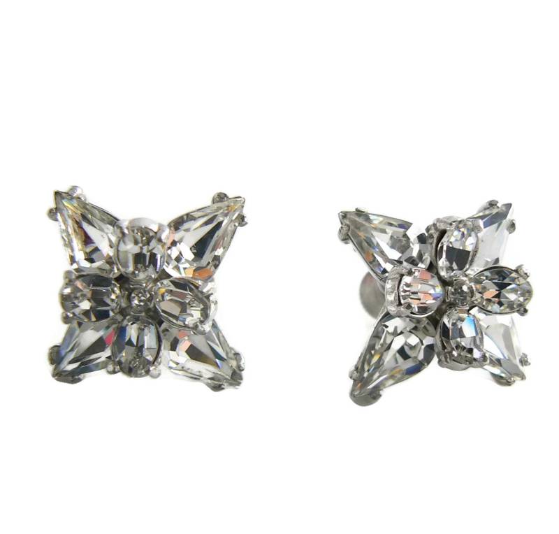 Hollycraft Klare Strassohrringe von VintageLaneJewelry