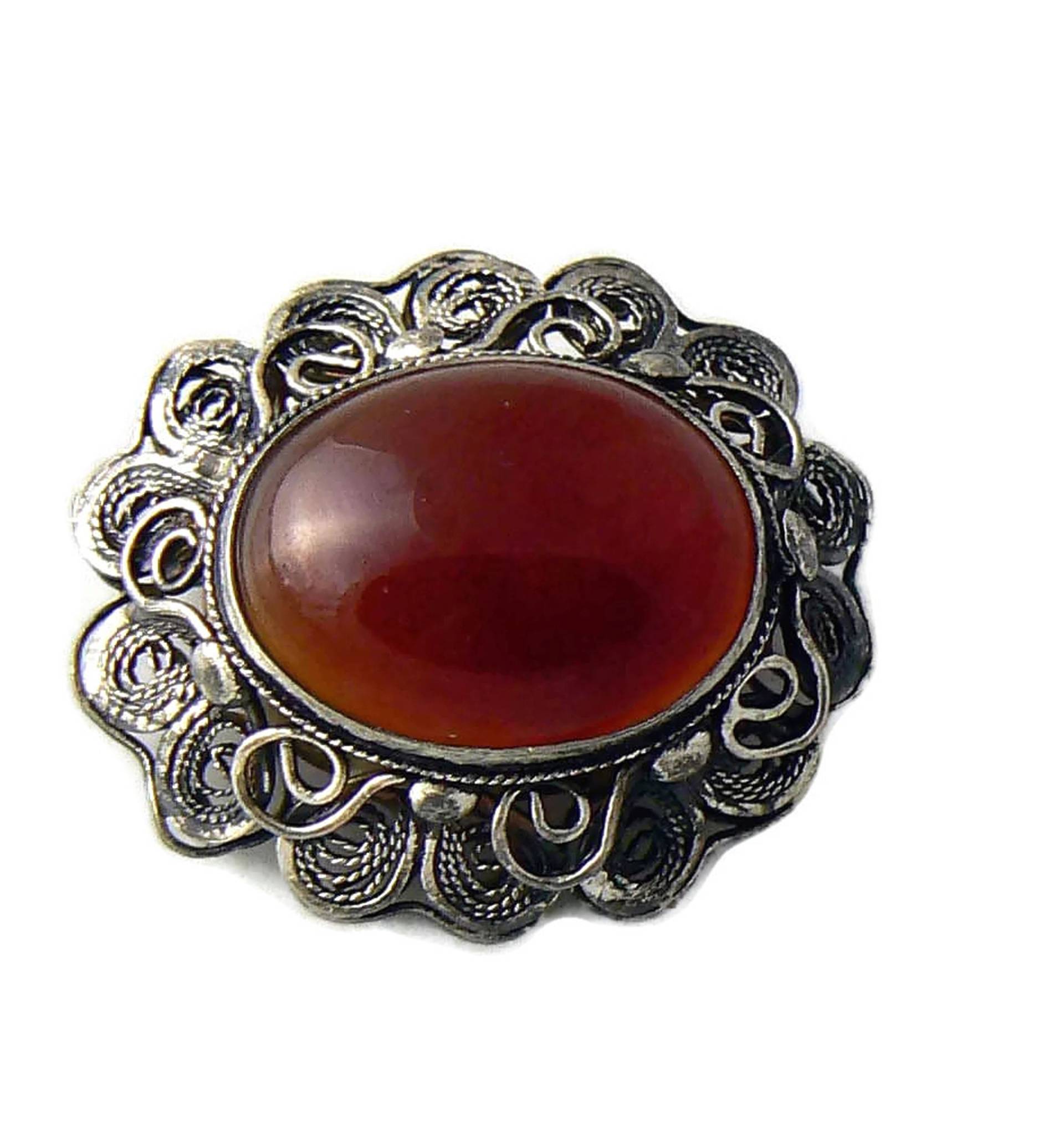 sterling Glas Brosche Unikat Vintage, Antik, Trachten - Und Nachlassschmuck von VintageLaneJewelry