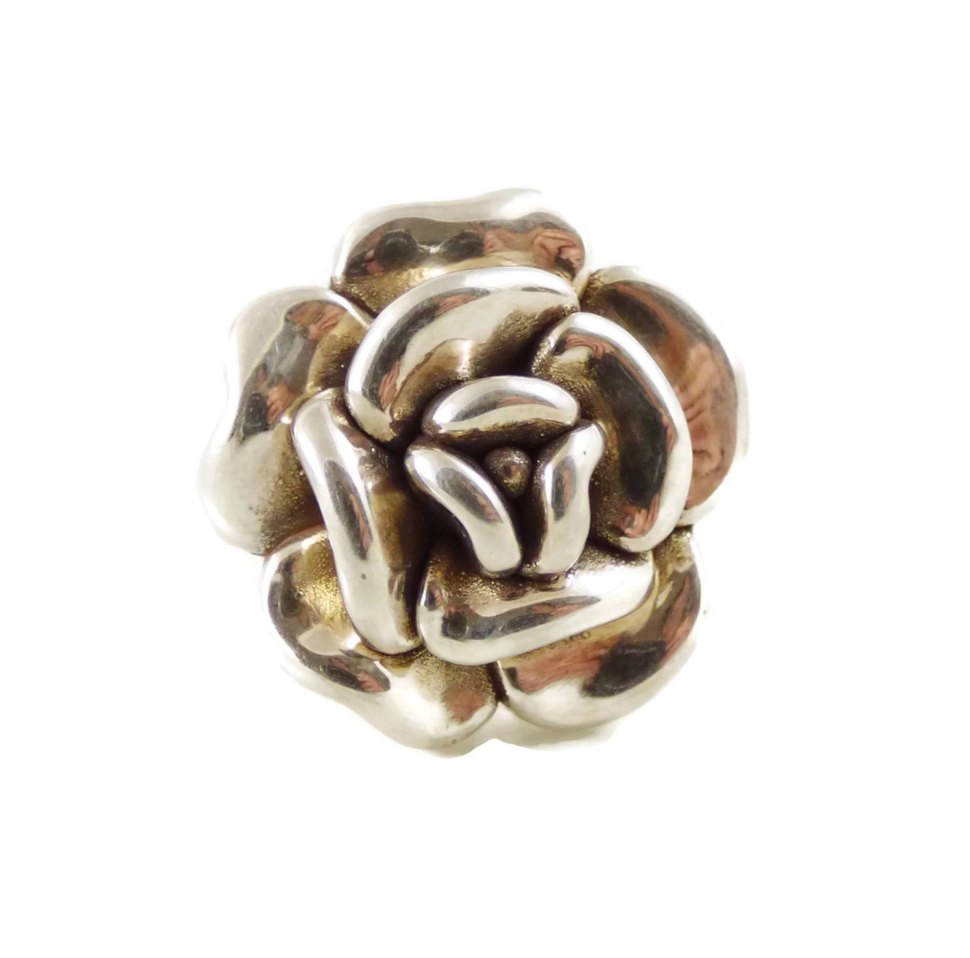 sterling Silber 925 Electroform Ring Mit Bauschiger Blume von VintageLaneJewelry