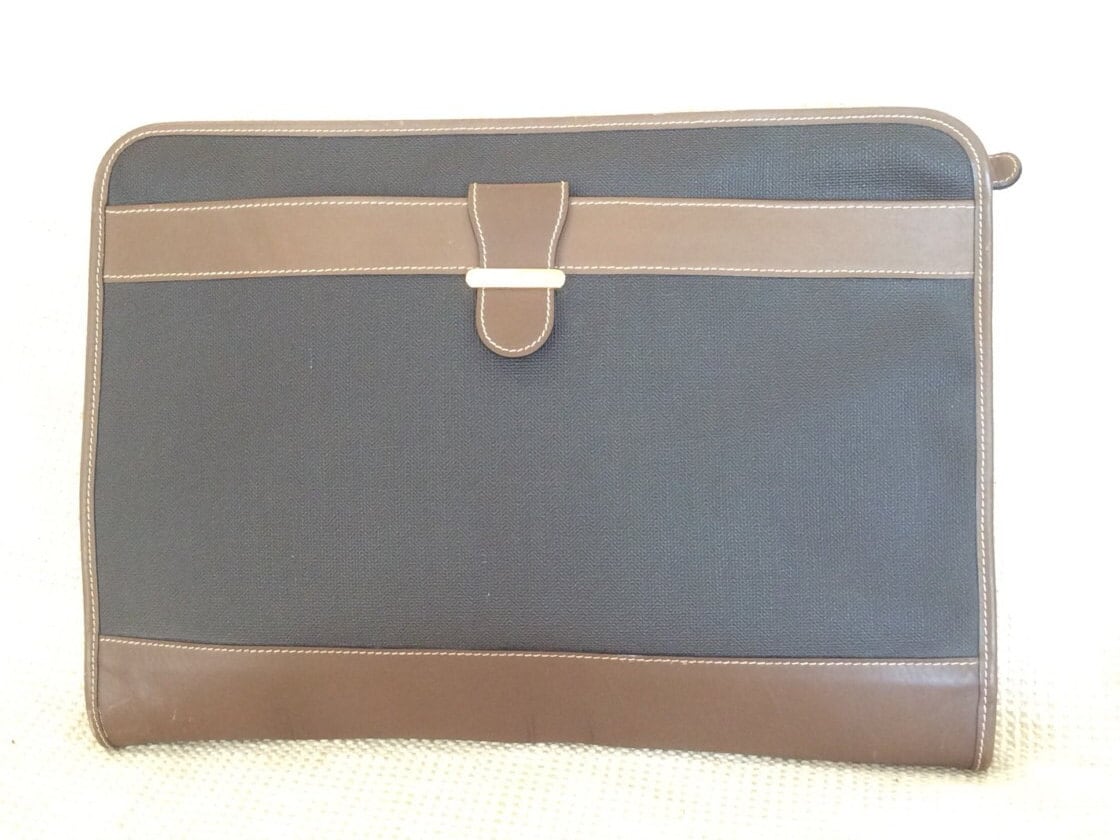 Echte Vintage Dunhill Ledermappe Organizer Arbeitstasche 90Er Jahre von VintageLeatherPurses