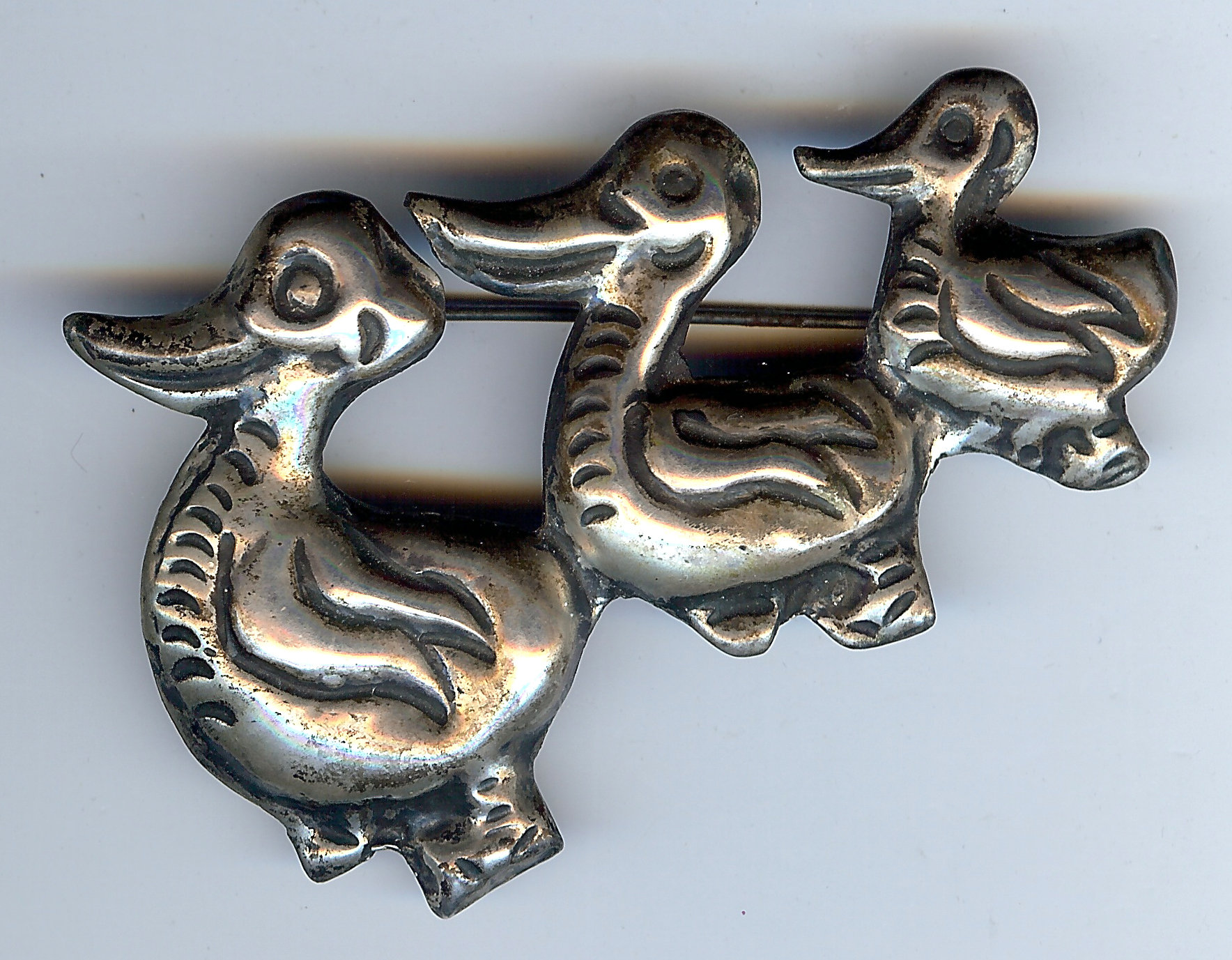 Charming 1940 Vintage Mexican Silber Ente Familie Pin Brosche von VintageLovedOne