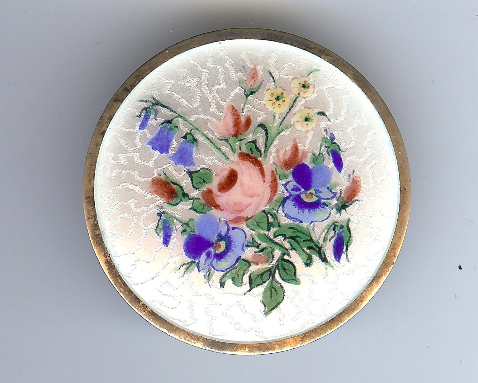 Lovely Signed Vintage Gold Waschen Sterling Silber Emaille Blumen Pin Brosche von VintageLovedOne