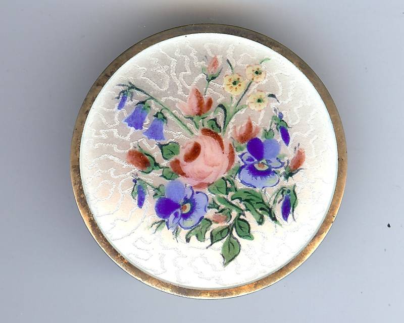 Lovely Signed Vintage Gold Waschen Sterling Silber Emaille Blumen Pin Brosche von VintageLovedOne