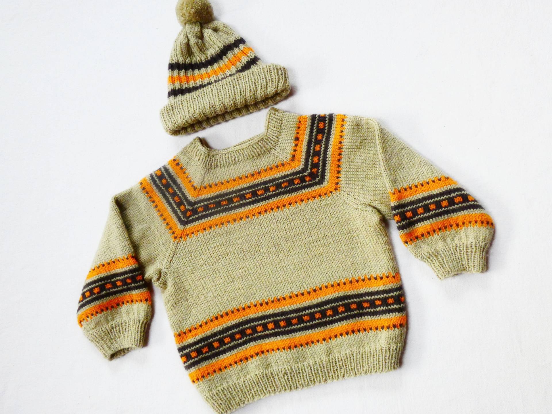 1-1, 5 T Baby Wolle Set Norweger Warm Pullover Und Mütze Unisex Sehr Weiche Niedliche Babys Strick von VintageMamasFinds