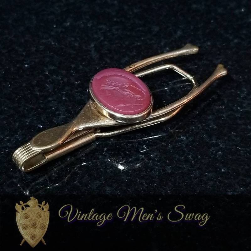 Vintage Krawatte Clip Bar Querlenker Verziert Mit Krieger Spartan Von Anson, Angeboten Herren Swag Tz-10 von VintageMenSwag