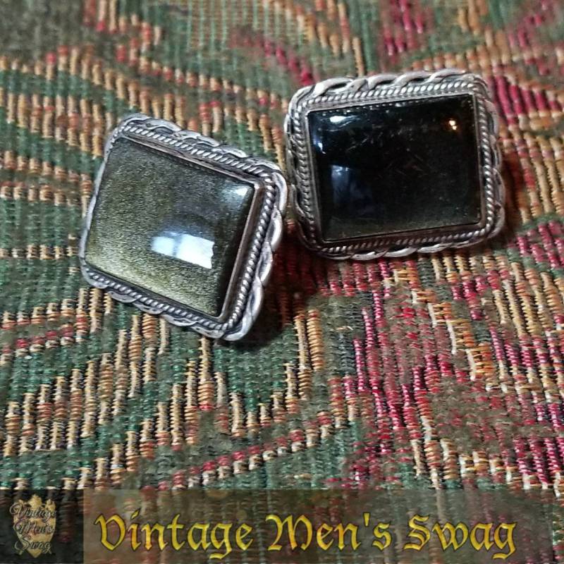 Vintage-Manschettenknöpfe Aus Sterlingsilber Angeboten Von Vintage Men's Swag Chi5 von VintageMenSwag