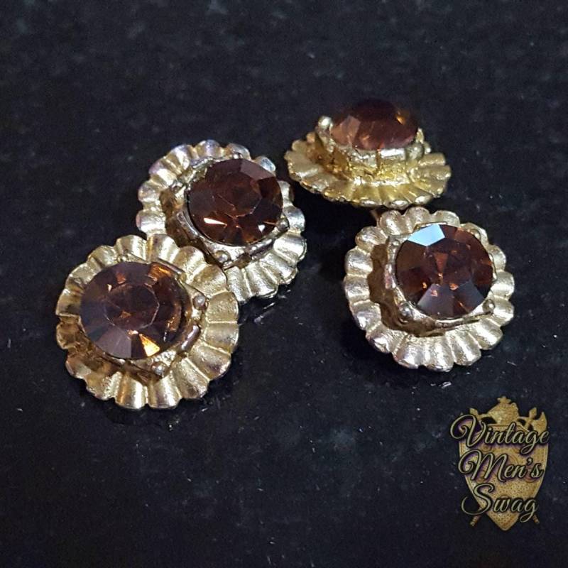 Vintage Manschettenknöpfe Kette Zurück Strass Angeboten Von Herren Swag Dj-6 von VintageMenSwag