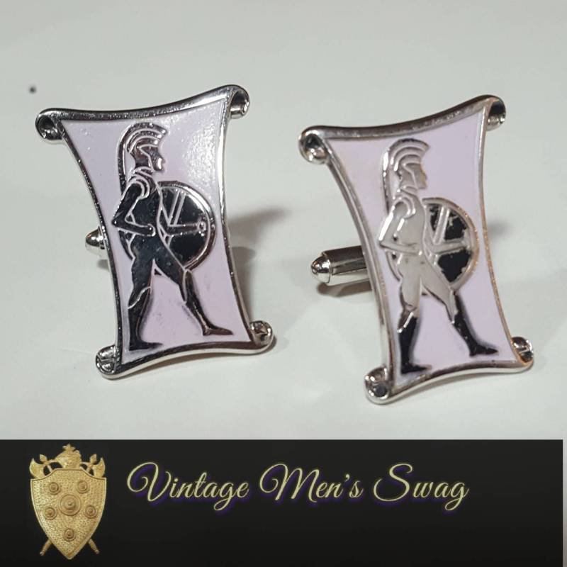 Vintage Manschettenknöpfe Krawattenklammer Swank "Spartan" Designer Kollektion Lavender 1950S Rockabilly Von Vintage Men's Swag Ms-9." von VintageMenSwag