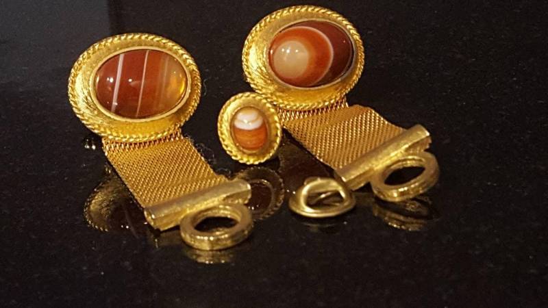 Vintage-Manschettenknöpfe Über Der Manschette Mesh Krawatte Tack Dante Gebändert Achat Von Vintage Men Swag Bu-46 Angeboten von VintageMenSwag