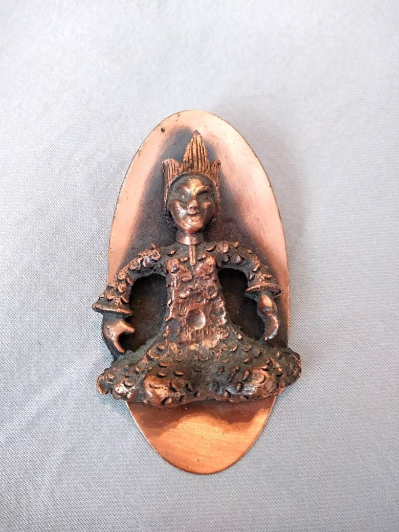 1950S Siam Kupfer Neuheit Brosche Genie Pin von VintageMinks