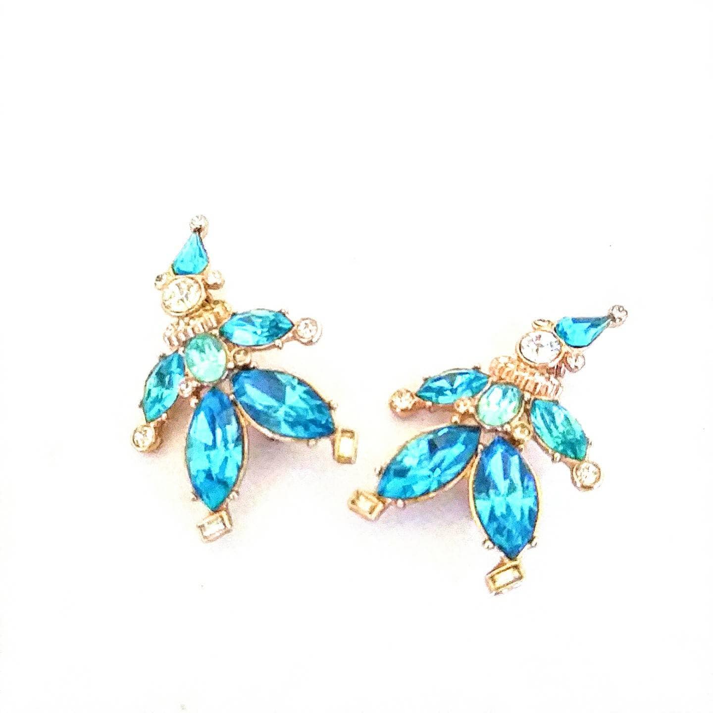 Set Von Zwei 1950S Aqua Strass Clown Scatter Pin Broschen Gold Ton Metall Neuheit von VintageMinks