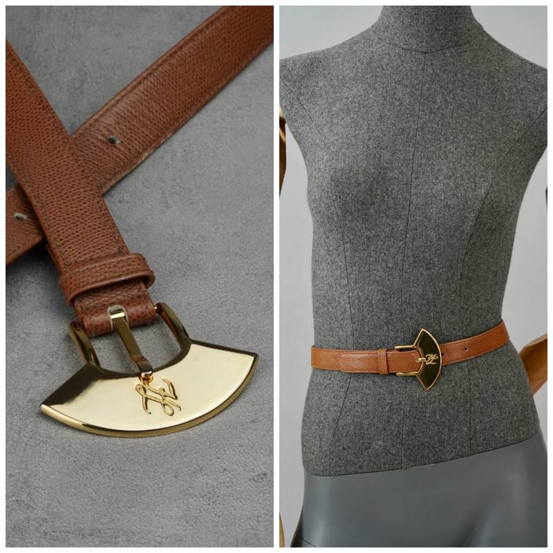 Vintage Karl Lagerfeld Logo Brauner Gürtel von VintageNMode