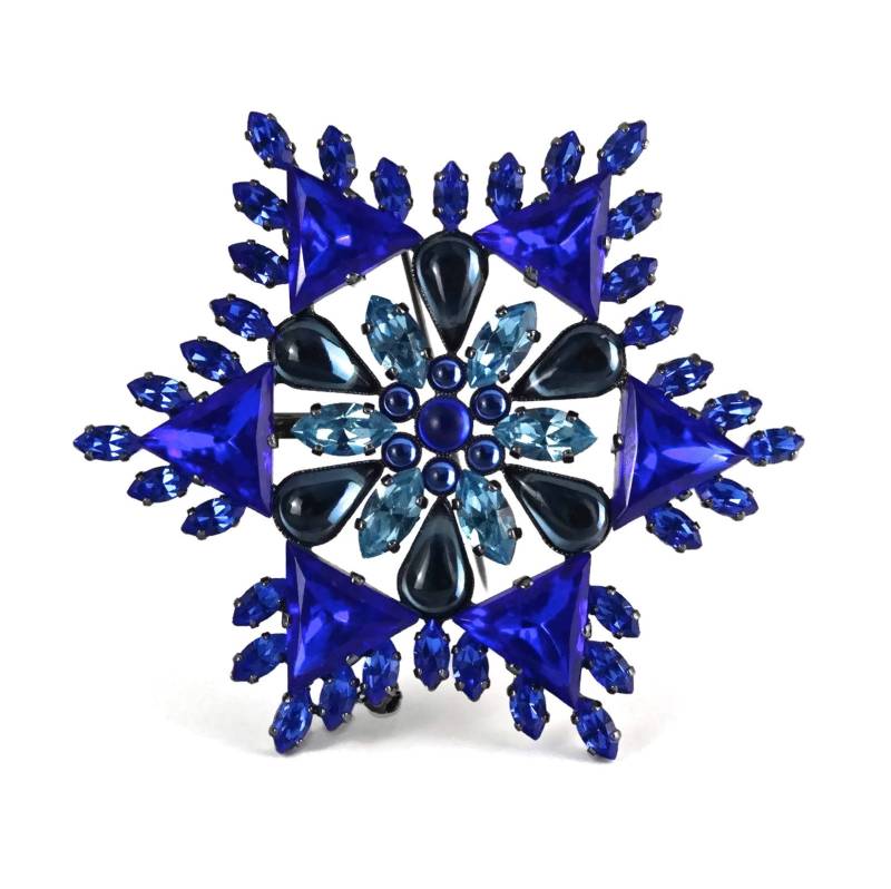 Vintage Unsignierte Yves Saint Laurent Ysl Schneeflocke Strass Anhänger Brosche von VintageNMode