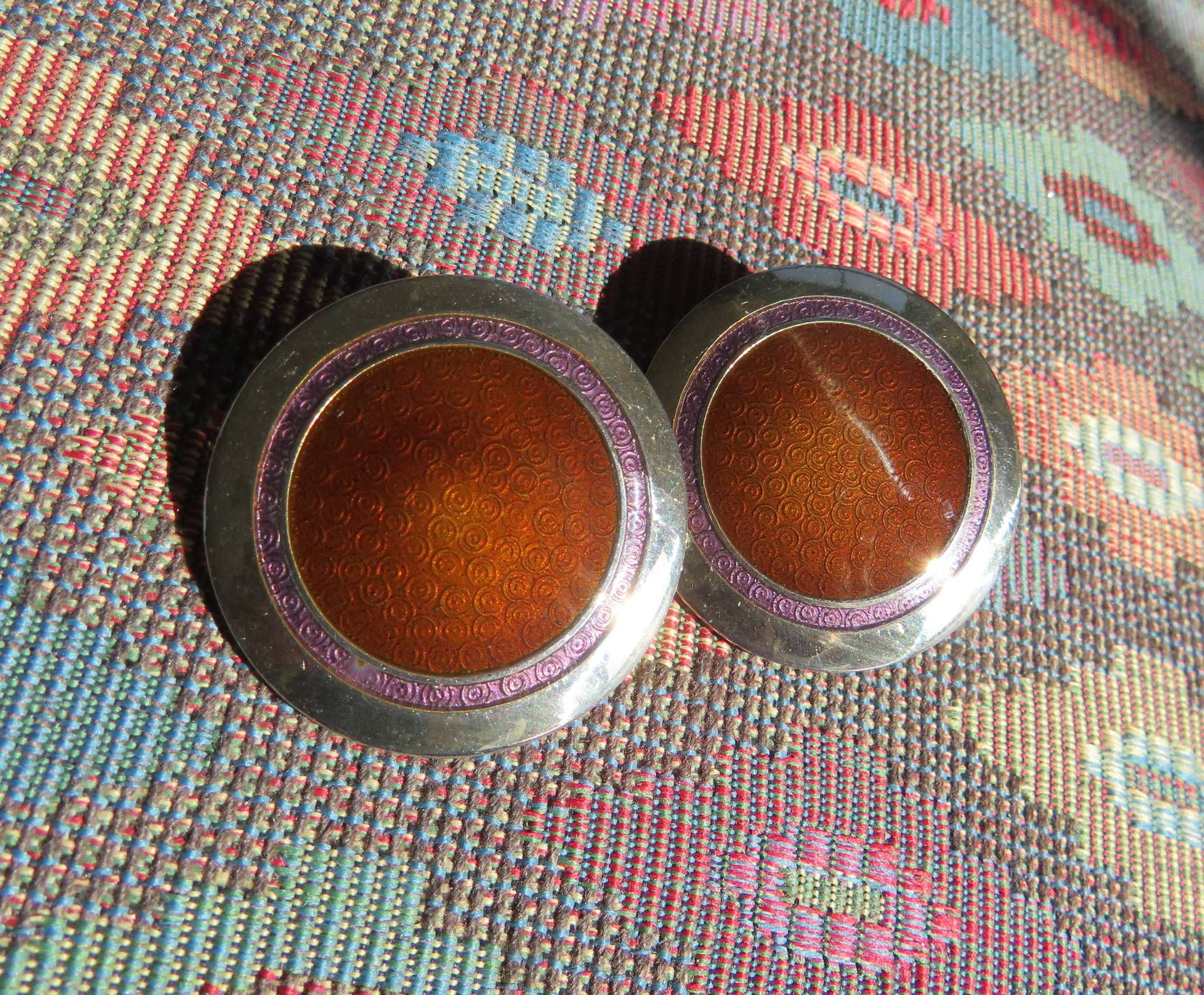 Laurel Burch Victoria Signiert Silber Lila Violett Braun Runde Clips Auf Ohrringe Laurel Burch Victoria Signiert Silber Lila Violett Braun Runde Clips Auf Ohrringe von VintageOak