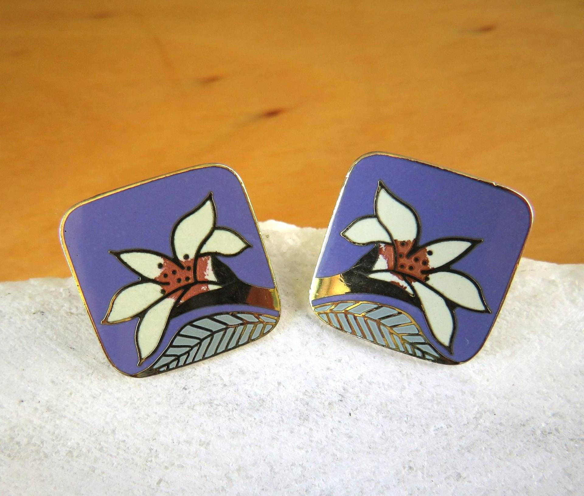 Laurel Burch Wild Lily Ohrstecker Ohrstecker Lavendel Lila Gold Laurel Burch Wild Lily Ohrstecker Ohrstecker Lavendel Lila Gold von VintageOak