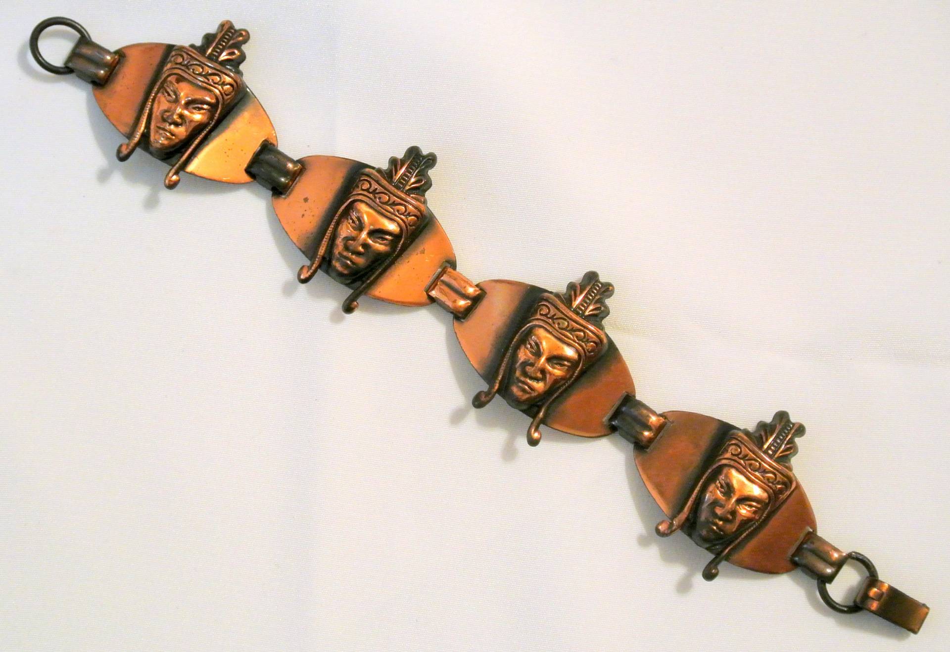 Vintage Kupfer Gesichter Krieger Prinz Armband Vintage Kupfer Gesichter Krieger Prinz Armband von VintageObjectsShoppe