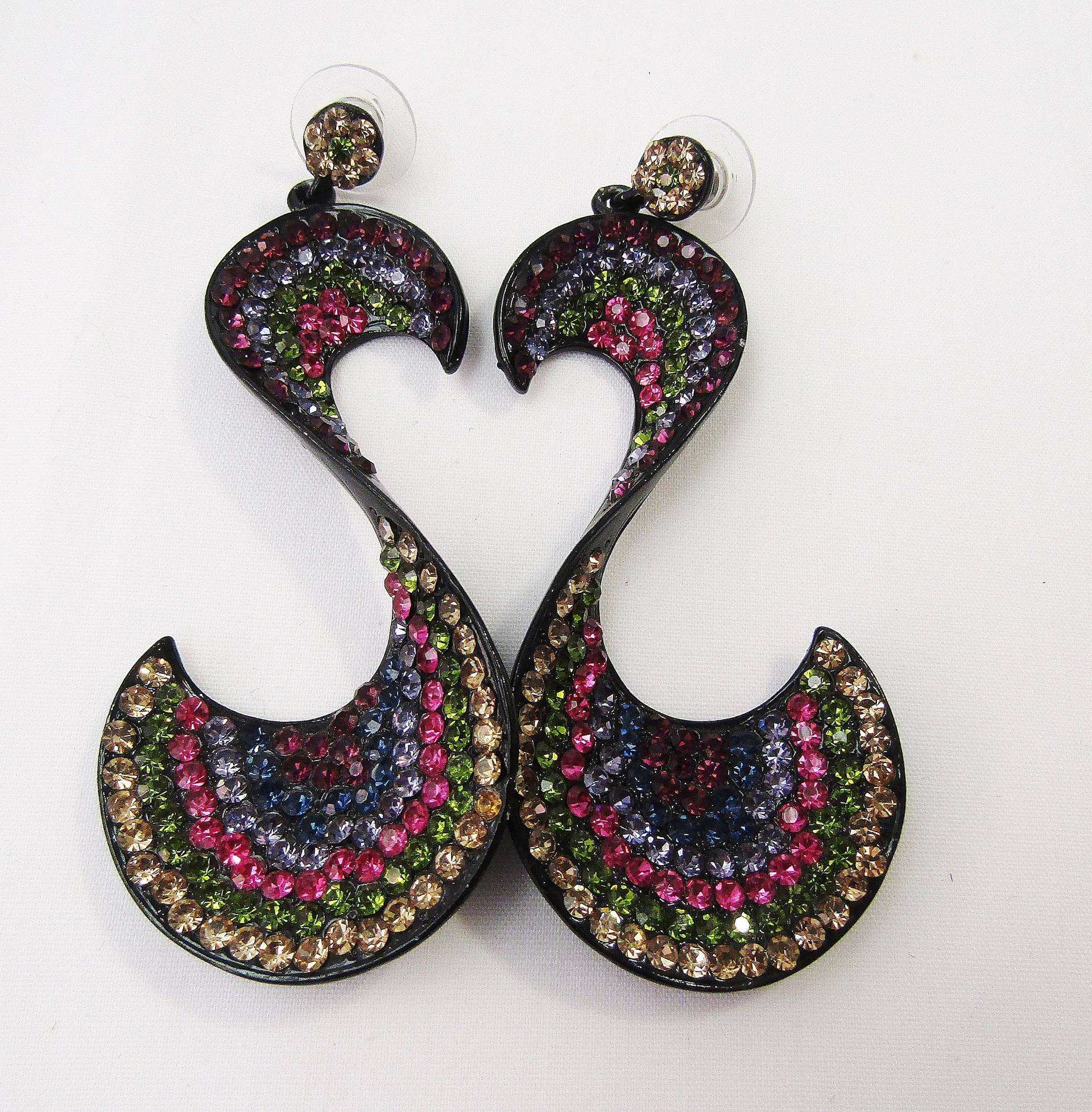Vintage Strass Bling Pierced Ohrringe Vintage Strass Bling Pierced Ohrringe von VintageObjectsShoppe