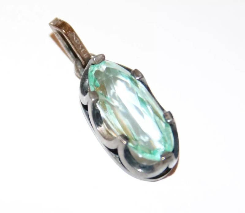 Vintage Anhänger | 835 Silber Mit Einem Blau-Grünen Stein | Silberanhänger/Großer Blauer Grünblauem Vintage Anhänger | 835 Silber Mit Einem Blau-Grünen Stein | Silberanhänger/Großer Blauer Grünblauem von VintageOldRose