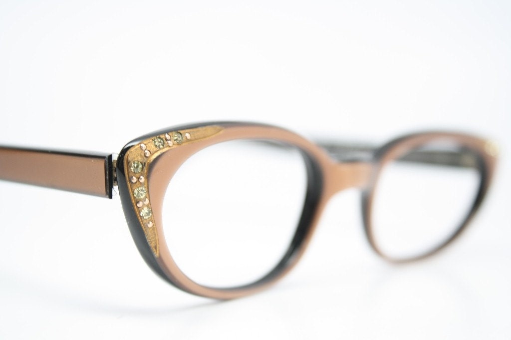 strass Katzenauge Brille Vintage Brillengestelle strass Katzenauge Brille Vintage Brillengestelle von VintageOpticalShop