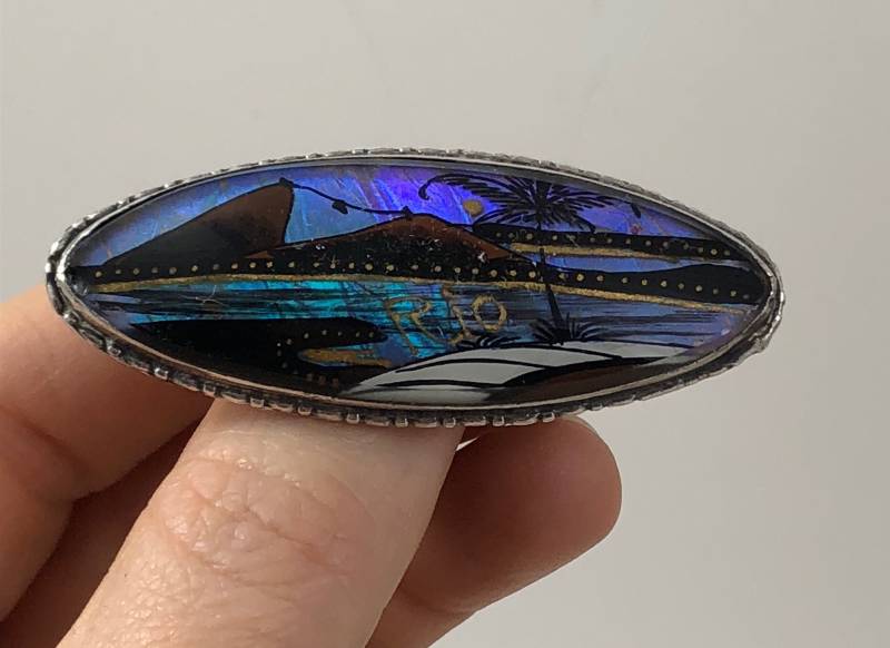 Große Vintage Alfano Brasilien Blau Morpho Schmetterling Flügel Rio Brosche Große Vintage Alfano Brasilien Blau Morpho Schmetterling Flügel Rio Brosche von VintagePrairieGems